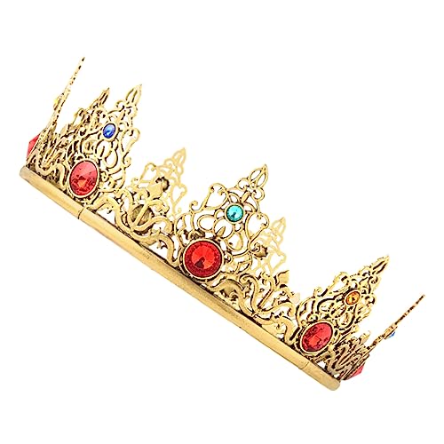 GALPADA Barocke Krone Geburtstagskrone Für Männer Diademe Für Kostümpartys Geburtstagskind Schärpe Braut Haarteile Braut Tiara Strass König Kostümzubehör Legierung Mann Kristall Prinzessin von GALPADA