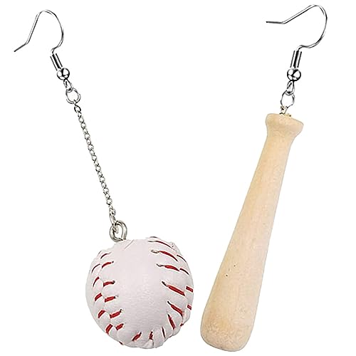 GALPADA 1 Paar Kreative Baseball-ohrringe Party-ohrringe Für Frauen Weihnachtsohrringe Baseball-spieler-ohrringe Kugelohrringe Für Den Sport Lustige Einfach Fräulein Hölzern Perlenohrringe von GALPADA