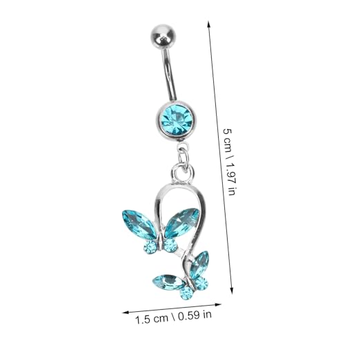 GALPADA Bauchnabelpiercing Damen Schmetterling Zirkonia Leichtes Körperpiercing Schmuck Bauchnabelring Dekoration Für Strandparty Cosplay von GALPADA