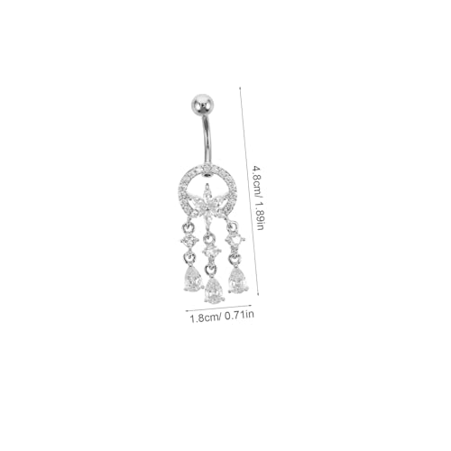 GALPADA Bauchnabelpiercing Design Robust Gefertigt Hautfreundlich Glänzend Modischer Bauchring für Damen Langlebiger Nabelring mit Einzigartigem Anhänger Komfortabel Tragbar von GALPADA