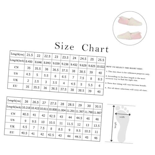 GALPADA Baumwoll Hausschuhe Für Den Winter Für Drinnen Weiß Wärmer Gemütlich Flauschig Damenschuhe Warme Schuhe Warme Hausschuhe Rosa von GALPADA