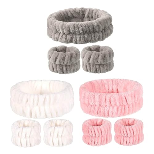 GALPADA Bequemer Teiliges Stirnband und Handgelenkband aus Weichem Elastisch Schweißabsorbierend Rutschfest Verstellbar für Sport Yoga und Fitness Damen und Herren von GALPADA