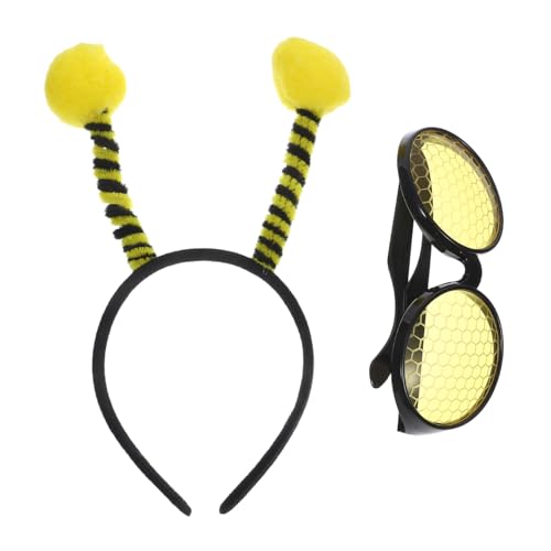 GALPADA Bienenkostüm und Erwachsene Gelbes Bienen stirnband mit Fühlern und Brille Halloween Party Cosplay Zubehör Langlebig Leicht und Wiederverwendbar von GALPADA