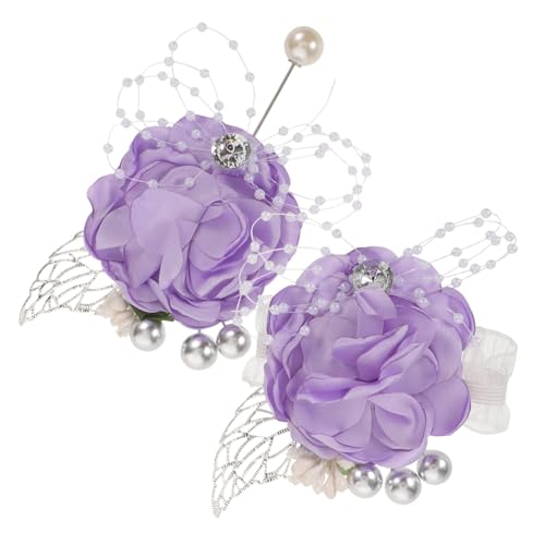 GALPADA Blumen Ansteckblume Für Den Hochzeitsanzug Ansteckblume Und Corsage Für Das Handgelenk Brautjungfern Ansteckblumen Für Das Handgelenk Für Frauen Hochzeits von GALPADA