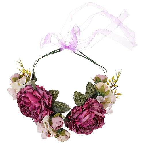 GALPADA Blumenkopfschmuck Für Die Hochzeit Haarband Haarstirnbänder Für Damen Haarschmuck Für Damen Hochzeitskopfschmuck Haarspangen Kopfbedeckung Für Frauen Braut Stoff Bohemien Stirnband von GALPADA