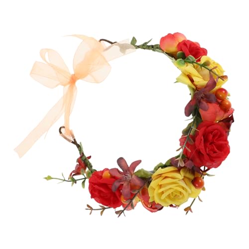 GALPADA Blumenkranz aus Kunstrose für Braut Falsches Blumen Stirnband für Hochzeiten Karneval und Fotografie Leichtes Komfortables Haarschmuck Accessoire für Mädchen und Damen von GALPADA