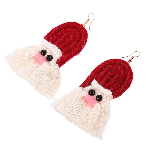 GALPADA Bohemia Stil Quasten Ohrringe Damen Handgefertigt Geflochtene Ohrhänger Rot Weihnachtsfest Ohrschmuck Für Mädchen Party Alltag von GALPADA
