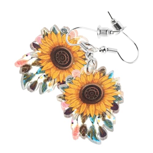 GALPADA Boho Sonnenblumenohrringe Damen Leicht Acryl Blumen Design Einzigartig Bohemian Schmuck Vielseitig für Alltag und Party von GALPADA