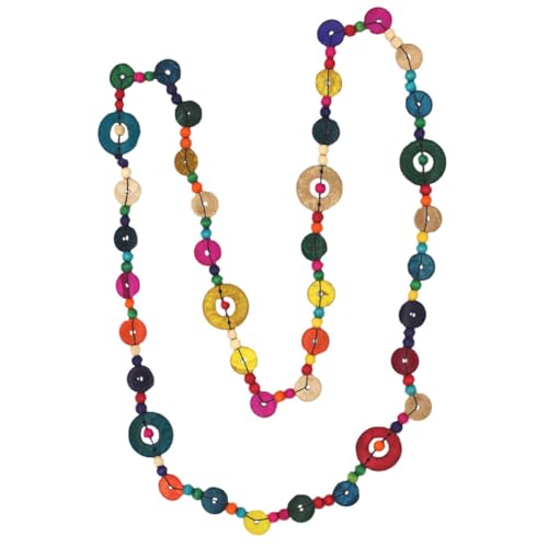 GALPADA Boho Vintage Halskette Damen Lang Perlenkette Holzperlen Anhänger Retro Stil Ethno Schmuck für Party Alltag Muttertag Valentinstag von GALPADA