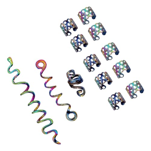 GALPADA Braid Hair Spiral Coils Haarschmuck aus Metall Teiliges Dreadlock Ringe und Clips für Zöpfe Sicher und Wiederverwendbar Vielseitiges Zubehör für Damen und Herren von GALPADA