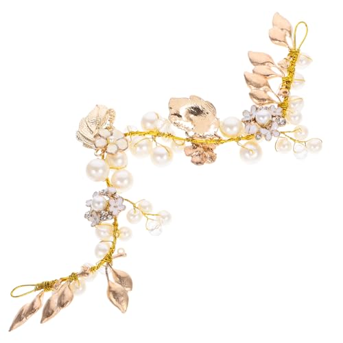 GALPADA Braut Haaraccessoire Perlen Stirnband Goldfarben Handgefertigt Vielseitig Für Hochzeit Festliche Anlässe Brautschmuck von GALPADA