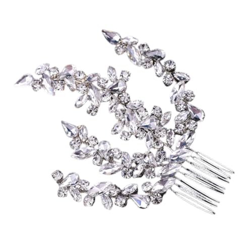 GALPADA Braut Haarschmuck Wasserstrahl Haarkamm mit Funkelnden Strasssteinen Flexibler Seitenkamm für Stilvolle Hochzeitsfrisuren Vielseitiges Styling zubehör für Damen und Mädchen von GALPADA