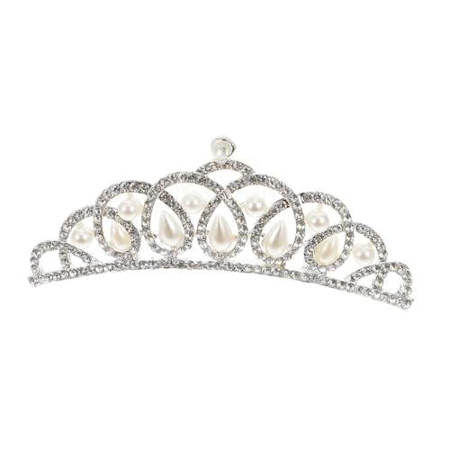 GALPADA Braut Perlen Tiara Krone Hochzeits Haarschmuck Leicht Langlebig Stirnband für Hochzeit Party Brautjungfer und Blumenmädchen von GALPADA