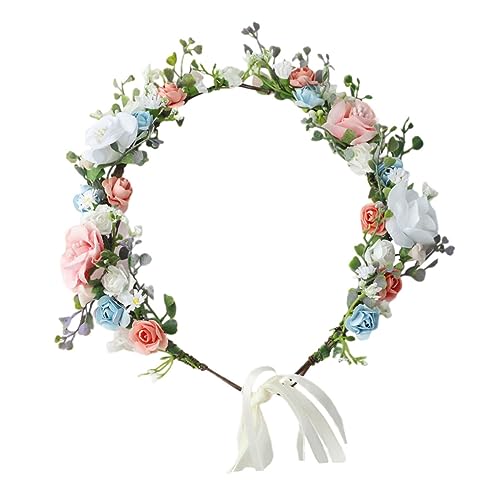 GALPADA Brautkranz Stirnband Urlaub Braut Stirnband Damen Stirnbänder Schleier Der Leichenbraut Hochzeit Blumenkronen Brautkopfschmuck Für Die Hochzeit Reisefotografie Frau Mädchen Stoff von GALPADA