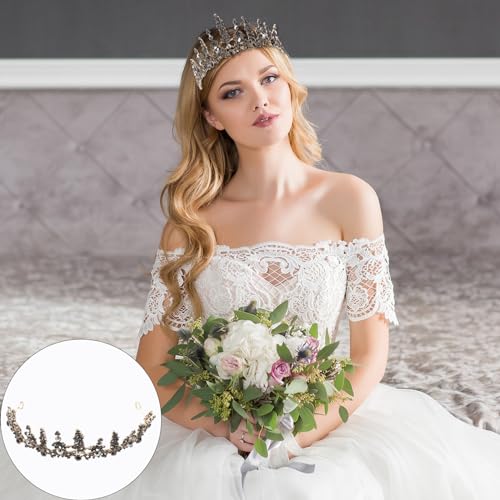 GALPADA Krone Kopfschmuck Kristallkrone Für Hochzeit Brautkopfband Diadem Schmuck Für Geburtstag Fotografie Cosplay von GALPADA