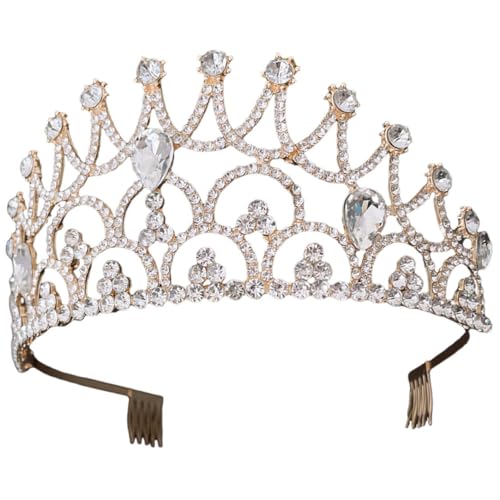 GALPADA Brautkrone Großes Diadem Glänzend Delicate Hochzeits Headband für Damen Mädchen Geburtstags Tiara Modisch Leicht und Langlebig Geeignet für Hochzeit Party Fotosession von GALPADA