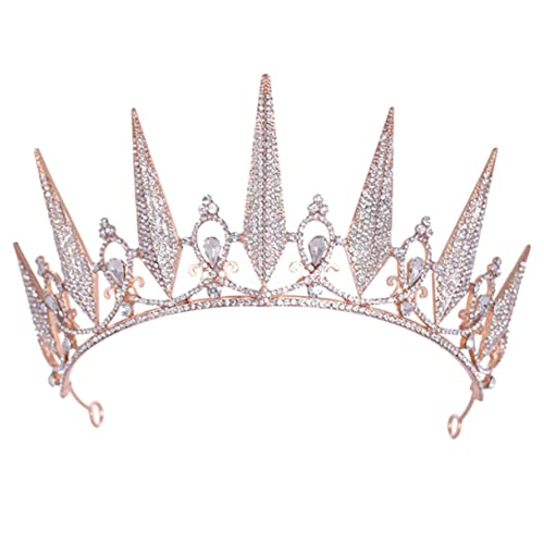 GALPADA Brautkrone mit Funkelnden Strasssteinen Goldenes Diadem für Hochzeit und Party Leichter Komfortabler Kopfschmuck für Damen und Mädchen Einfach zu Tragen Geeignet für Brautschmuck von GALPADA