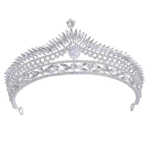 GALPADA Brautkrone mit Funkelnden Strasssteinen Silberne Barock Leichter Haarschmuck für Hochzeit Party und Geburtstag Zierliche Tiara für Damen Modisches Accessoire von GALPADA