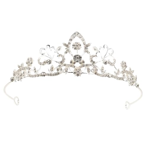 GALPADA Bridal Tiara Kristallkrone Silber Strass Hochzeit Haarschmuck Elegantes Diadem für Braut Party Fotografie von GALPADA