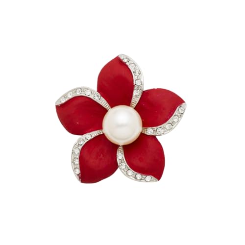 GALPADA Blumenbrosche mädels geschenke mädchengeschenke Taschenbrosche women gift pearl brooch Brosche aus Strass-Brosche Brosche aus Kristall wild Kleidung Korsage rot von GALPADA