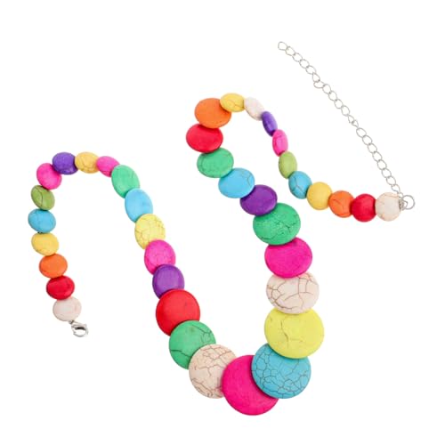 GALPADA Bunte Steinkette Boho Stil Sommer Schmuck Kreative Halskette mit Farbenfrohen Damen Modeschmuck für Strandpartys Reisen und Alltag GALPADA Bunte Steinkette Boho Stil Sommer Schmuck Kreative Halskette mit Farbenfrohen Damen Modeschmuck für Strandpartys Reisen und Alltag von GALPADA