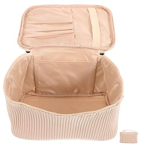 GALPADA Butter Toast Kosmetiktasche Gewebte Reisekosmetiktasche Handtaschen Gepäck-Organizer-Taschen Die Einkaufstasche Tragetaschen Für Damen Reisetasche Pu Weben Reisen Badezimmertasche von GALPADA