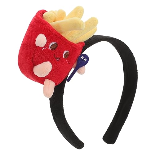 GALPADA Cartoon Lustiger Pommes Frites Kopf Knopf Pommes Frites Haar Pommes Frites Cosplay Stirnband Neuheit Hüte Hamburger Geburtstag Lustiger Kopf Bopper von GALPADA