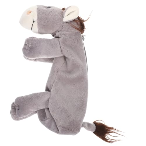 GALPADA Cartoon-Tier-Bleistiftbeutel Federmäppchen Jungs Plüsch Panda-Tasche Federmäppchen Karikatur Hase Tiere Bleistiftfall für Mädchen Kawaii-Briefpapier-Bleistifttasche Hellgrau von GALPADA