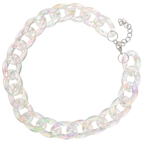 GALPADA Chunky Link Chain Necklace Damen Verstellbar Statement Schmuck Geometrisches Design Punk Stil Hip Hop Mode Accessoire von GALPADA