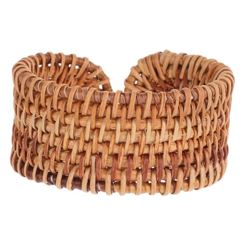 GALPADA Chunky Rattan Bangle Handgefertigt Leichtgewichtiger Geflochtener Strohbangle Sommer Armband Boho Statement Wickelarmband Damen Wrist Jewelry von GALPADA