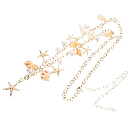 GALPADA Conch Waist Chain Belt mit Fake Perlen und für Damen Verstellbare Strand Bauchkette für Sommeroutfits und Strandurlaube mit Maritimen Elementen GALPADA Conch Waist Chain Belt mit Fake Perlen und für Damen Verstellbare Strand Bauchkette für Sommeroutfits und Strandurlaube mit Maritimen Elementen von GALPADA