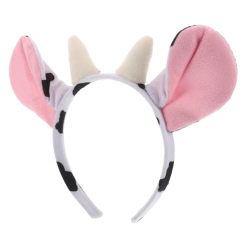 GALPADA Cow Ear Horn Headband Für Mädchen Weiche Plüschige Tierohren Für Alltag Partys Auftritte Und Cosplay Lustiges Kostümzubehör Mit Stabiler Halterung von GALPADA