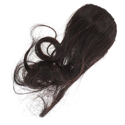 GALPADA Curly Clip Haarteil Dunkelbraun Natürliche Front Hair Bangs Unsichtbarer Sicherer Halt für Dünnes Haar für Frauen Halloween Partys Hochzeiten von GALPADA