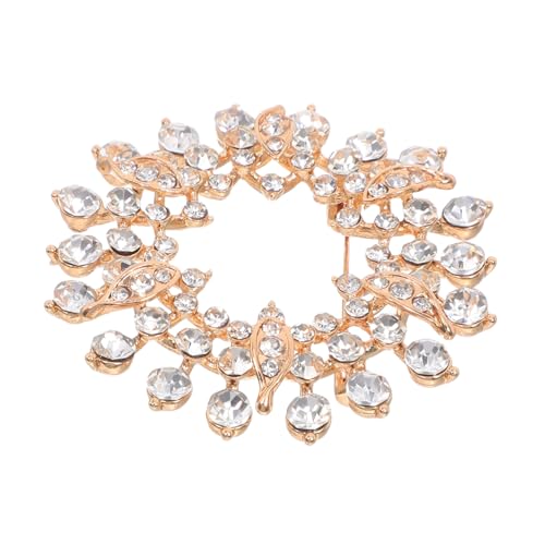GALPADA Damen-Brosche aus langlebiger Zinklegierung mit funkelnden Strasssteinen Modisches Kleidungsaccessoire für Kleider Hochzeit und Weihnachten Stilvoller Vintage Schmuck von GALPADA