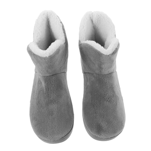 GALPADA Damen Hausschuhe Hochgeschnitten Warm Gefüttert Dicke Sohle Rutschfest Plüsch Winter Slipper Indoor Komfortable Fußwärmer für Zuhause und Wochenbett von GALPADA
