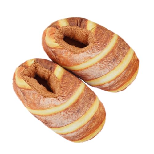 GALPADA Damen Hausschuhe Kreative Brot-optik Weiche Baumwoll-sandalen Warme Indoor Pantoffeln Einheitsgröße Komfortable Winter Schuhe Zuhause von GALPADA