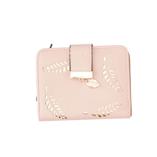 GALPADA Damen Kurz Geldbörse Pu Reißverschluss Und Einzigartigem Blättermuster Kompakte Geldtasche Für Zartem Für Karten Und Münzen von GALPADA