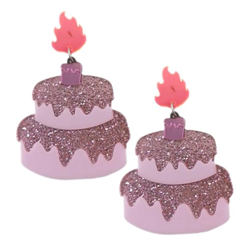 GALPADA Damen Ohrstecker Cake Design Modisch Ohrschmuck für Alltag Festival Geburtstag Valentinstag Leichte Ohrringe mit Kuchendekor für Strand Party Hochzeit von GALPADA