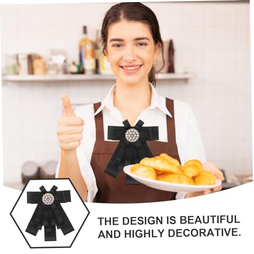 GALPADA Damen Schleifenbrosche Anstecknadel Schwarze Fliege als Kostüm Accessoire Bequemer Stoff Einfach zu Befestigen für Service und Berufsoutfits GALPADA Damen Schleifenbrosche Anstecknadel Schwarze Fliege als Kostüm Accessoire Bequemer Stoff Einfach zu Befestigen für Service und Berufsoutfits von GALPADA