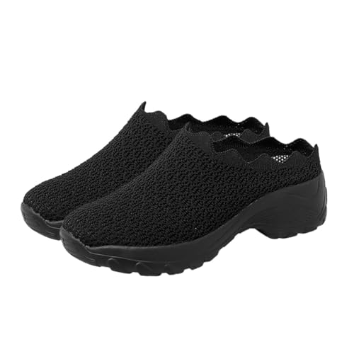 GALPADA Damen Slip Schuhe mit Dicker Sohle Atmungsaktiv rutschfest Elastisch Leichte Bequeme Freizeitschuhe für Alltag und Spaziergang Modisch Flexibel Schwarz GALPADA Damen Slip Schuhe mit Dicker Sohle Atmungsaktiv rutschfest Elastisch Leichte Bequeme Freizeitschuhe für Alltag und Spaziergang Modisch Flexibel Schwarz von GALPADA