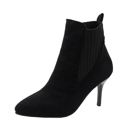 GALPADA Damen Stiefeletten mit Absatz Spitze Absatzschuhe aus Weichem Modische Herbst Winter Boots für Eleganten Look Bequeme Knöchelhohe Schuhe für Damen Stilvoll und Langlebig von GALPADA