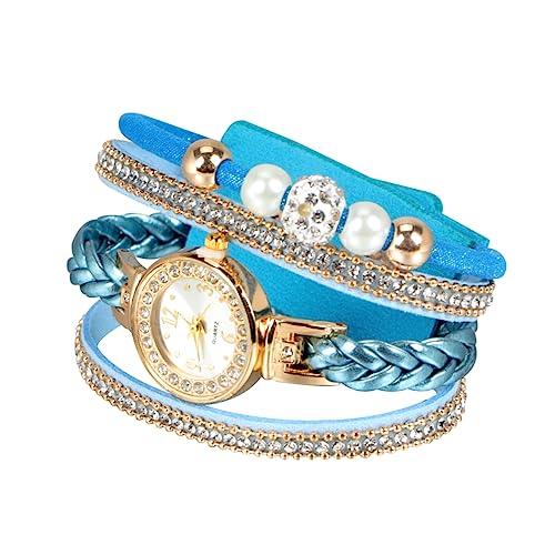 GALPADA Damenuhren Strass Uhr Damen Roségold Mama Gewebte Armbänder Für Damen Armbanduhren Mit Strass Damenarmbanduhren Frau Kristalluhr Weben von GALPADA