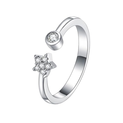 GALPADA Dekorativer Stern Finger Ring Damen Offener Verstellbarer Chic Schmuck Elegant Für Alltag Party Geschenkidee von GALPADA