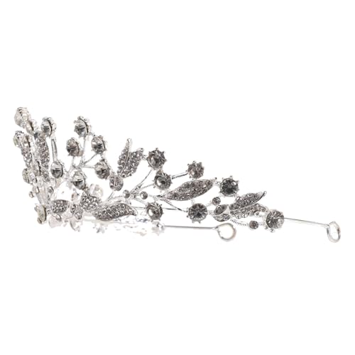 GALPADA Delikate Brautkrone mit Strass Silberne Tiara für Hochzeit und Geburtstag Handgefertigtes Leichtes Haarschmuck Accessoire für Damen Eleganter Kopfschmuck für Party und von GALPADA