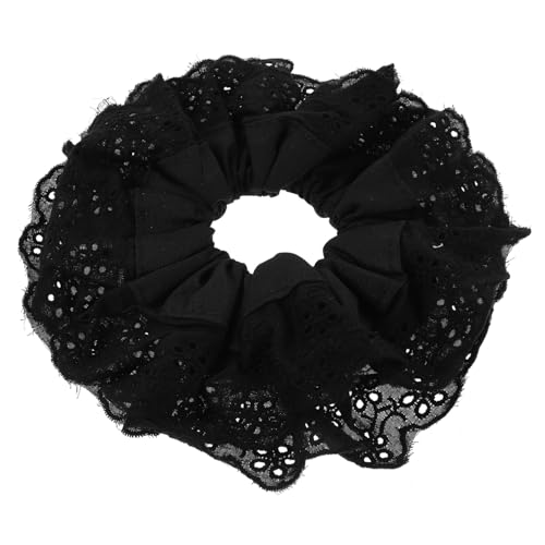 GALPADA Doppelter Schwarzer Spitzen Haargummi Elastischer Weicher Scrunchie für Damen Dehnbarer Pferdeschwanzhalter Modischer Haarschmuck und Zarter Haaraccessoire GALPADA Doppelter Schwarzer Spitzen Haargummi Elastischer Weicher Scrunchie für Damen Dehnbarer Pferdeschwanzhalter Modischer Haarschmuck und Zarter Haaraccessoire von GALPADA