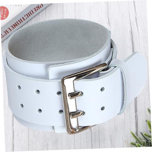GALPADA Doppeltes Lederarmband Herren Weiß mit Großem Verschluss Robustes Vintage Handgelenkband Modisches Handornament Bequem an Ablegbar als Geschenk für Männer von GALPADA