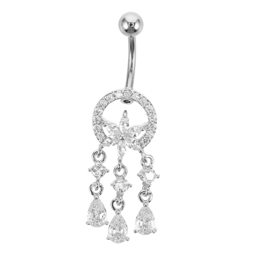 GALPADA Edelstahl Bauchnabelpiercing Ornament Design Kleiner Nabelring für Frauen Modisches Körperpiercing Schmuck für Party Urlaub Nachtclub Trendiger Nabelschmuck von GALPADA