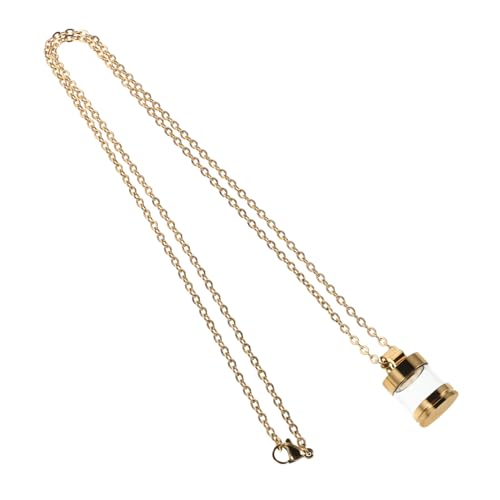 GALPADA Edelstahl Urnen Halskette mit Offenem Anhänger Transparentes Glas Erinnerung Schmuck für Damen und Herren Langlebige Gedenk Kette Unisex Erinnerungsanhänger für Überreste und Duft von GALPADA