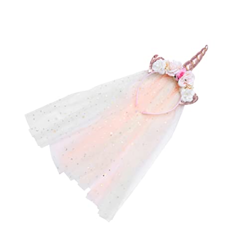 GALPADA Einhorn Haarschmuck Für Mädchen Süßer Schleier Haarreif Party Kopfschmuck Für Geburtstagsfeiern Feiertage Und Besondere Anlässe Elegant Und Rutschfest Kids Accessoire von GALPADA