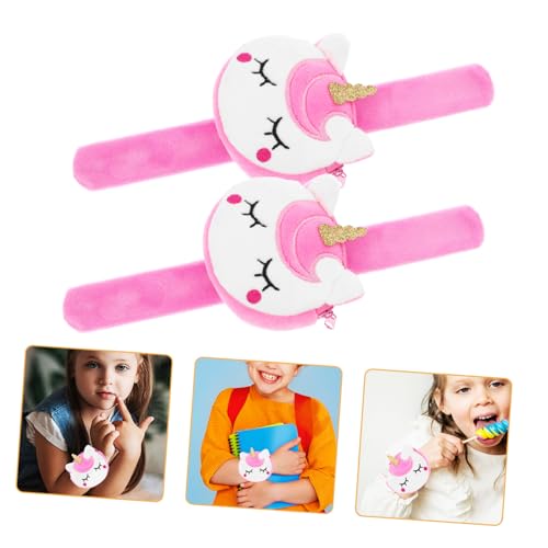 GALPADA Einhorn Schlagarmbänder Für Kinder 2 Stück Druckknopfarmbänder Münzbeutel Bunte Partyaccessoires Für Jungen Und Mädchen von GALPADA